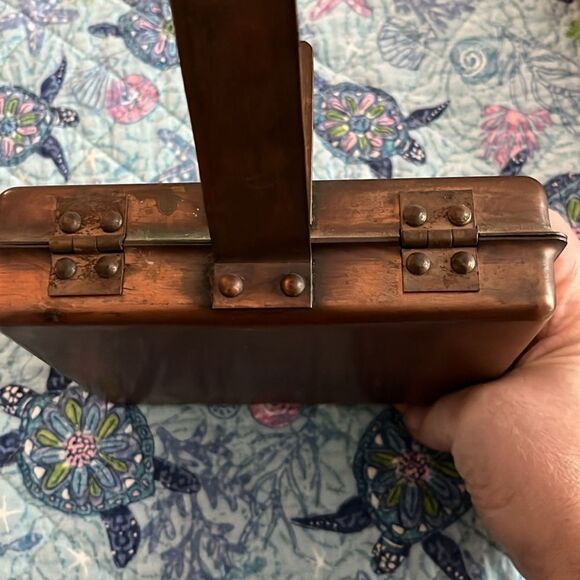 Vintage Copper Bed Warmer Pelican Design Top & Handles Rare Find Set - Picture 6 of 7